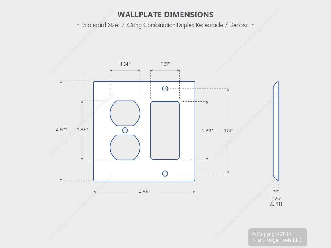 Leviton 80455-I Ivory 2-Gang Duplex Outlet Decora GFI Plastic Standard Wallplate