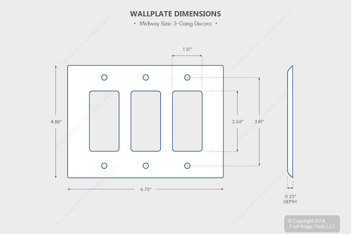 Leviton 80611-A Almond 3-Gang Decora GFCI GFI Plastic Midway Wallplate Cover