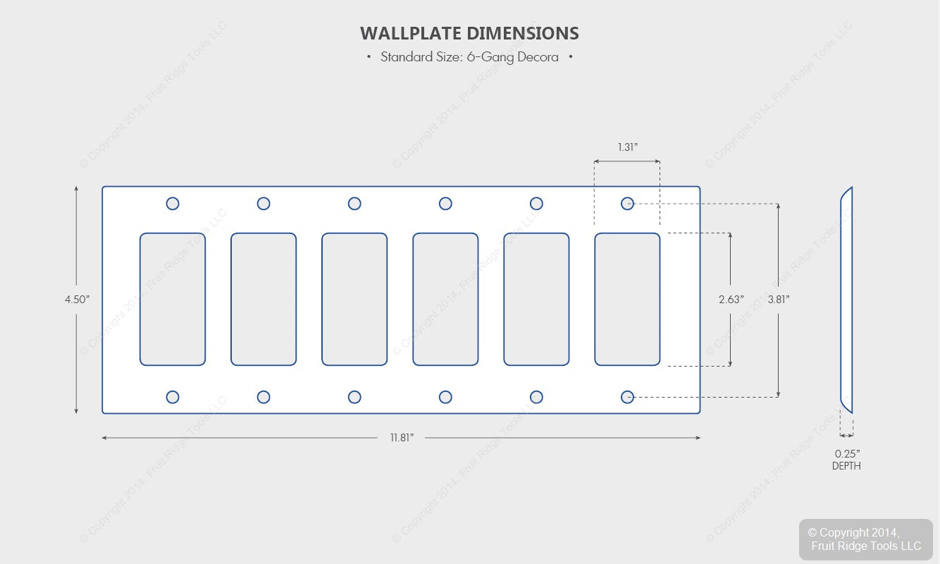 Leviton 80436-T Light Almond 6-Gang Decora Thermoset Wallplate GFCI Switch Cover