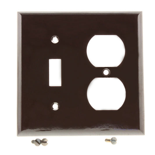 Toggle Switch Wallplate Receptacle Outlet Cover 2G Switchplate Brown 2138B Ace