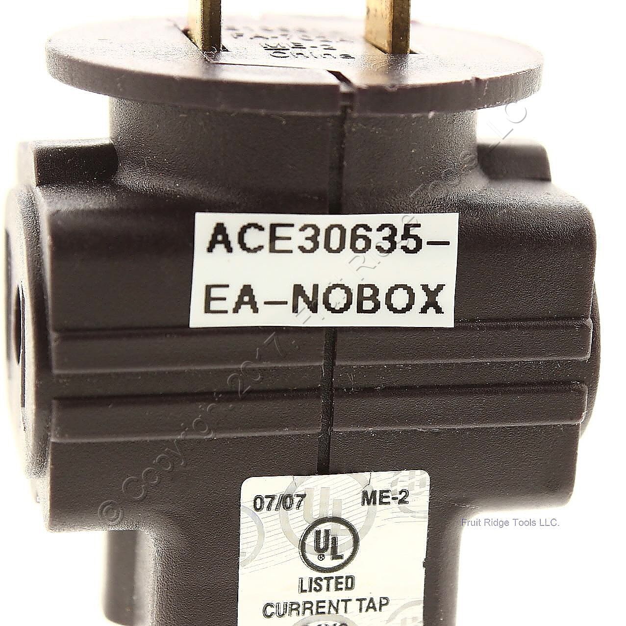 ACE 30635 Triple Tap 15A Outlet Adapter Indoor No-Ground Polarized 120V 1875W