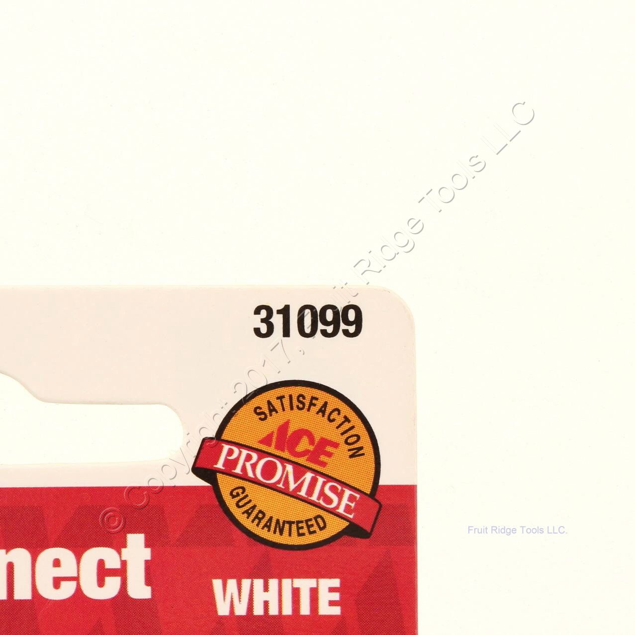2 Ace 31099 Quick-Connect Straight Blade Plugs 10A 125V 2P2W White Non-Polarized