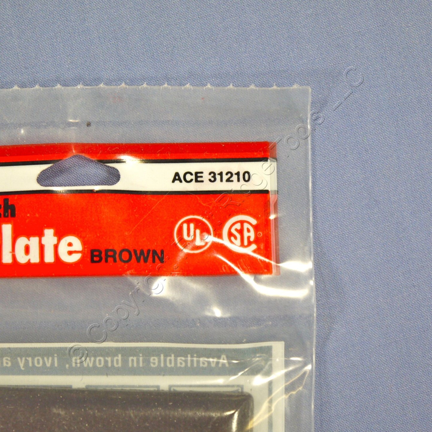 ACE 31210 Brown 1-Gang Toggle Switch Plastic Standard Size Wallplate Cover Plate