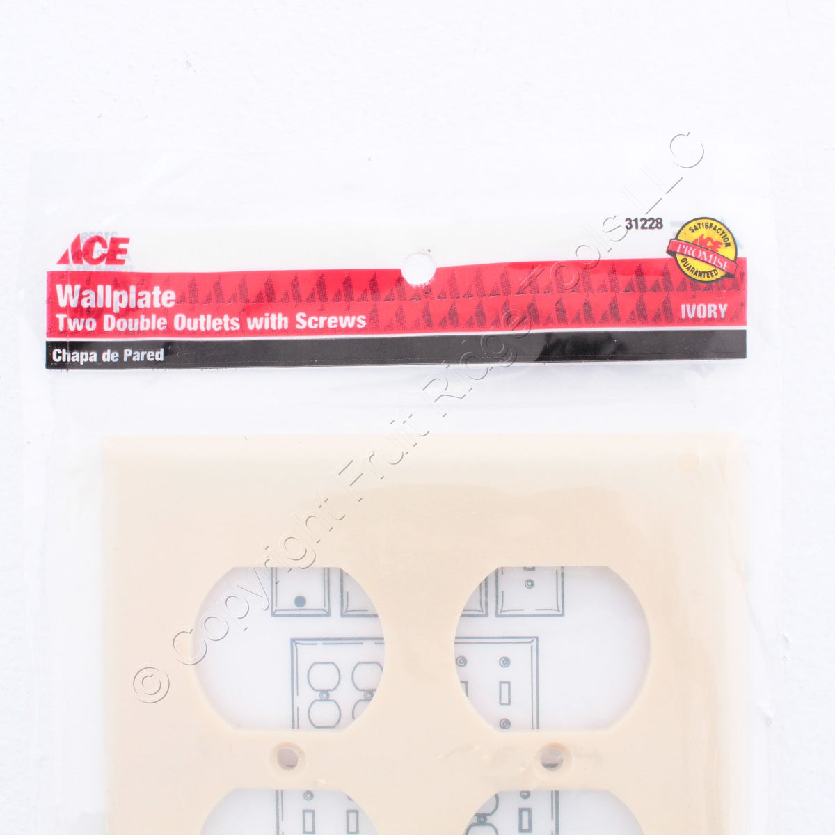 10pk Ace 2-Gang Duplex Outlet Receptacle Plastic Wallplate Standard Covers Ivory