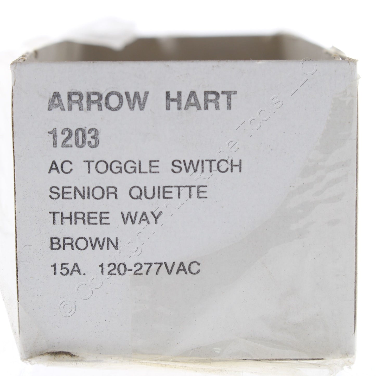 Arrow Hart 1203 Brown Industrial 3-Way Toggle Light Switch 15A Non-Grounding