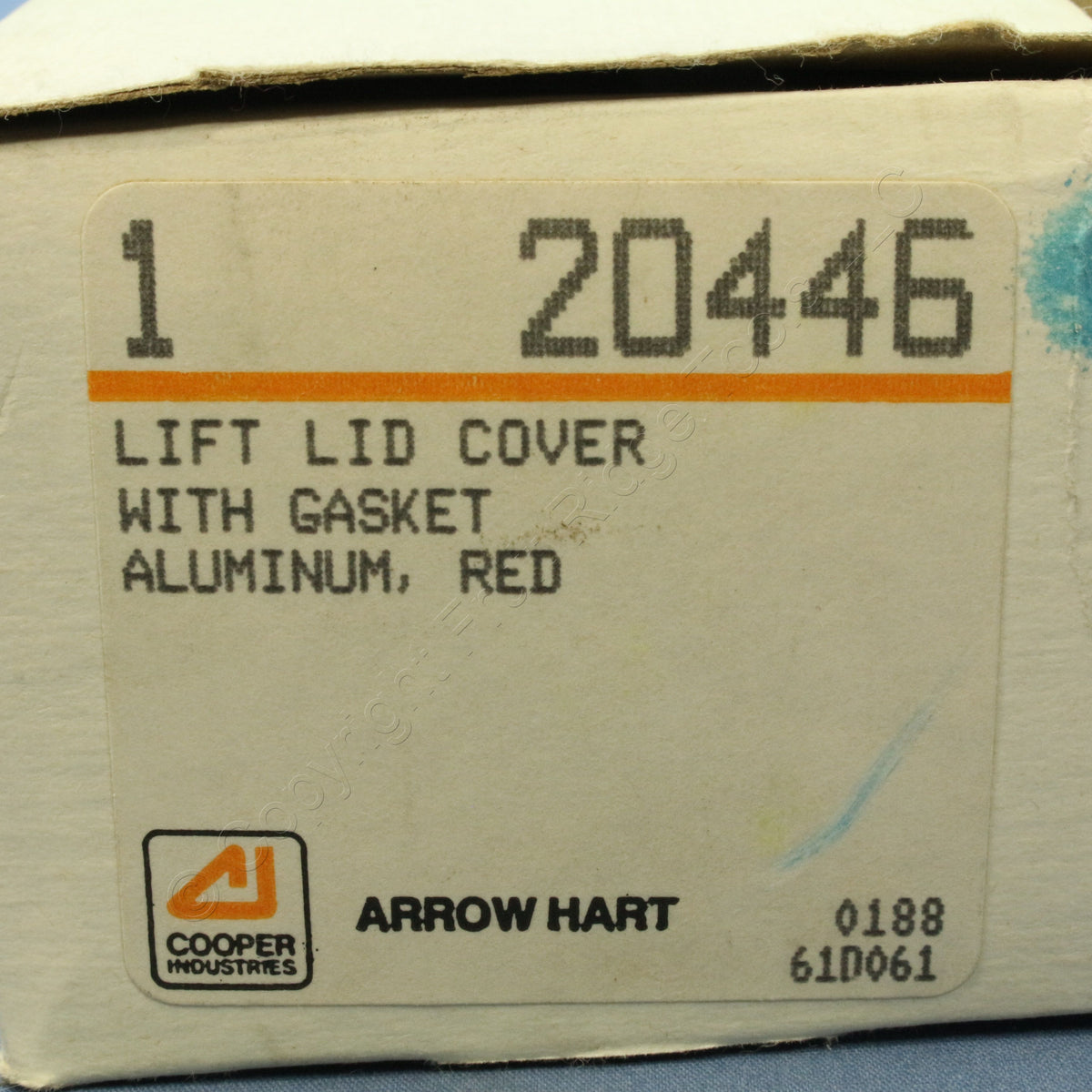 Arrow Hart 20446 Red Aluminum Lift Lid Cover w/ Gasket for 30A Power-Lock Outlet