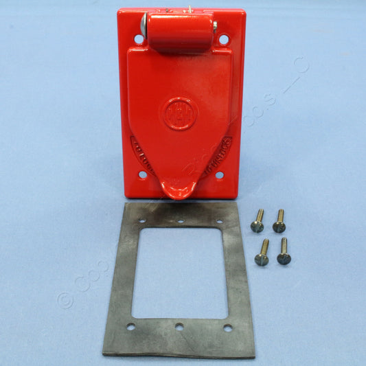 Arrow Hart 20446 Red Aluminum Lift Lid Cover w/ Gasket for 30A Power-Lock Outlet