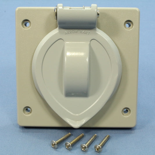 Arrow Hart 7777 Gray Lift Lid Flip Cover Wet Location 20A 30A Locking Receptacle