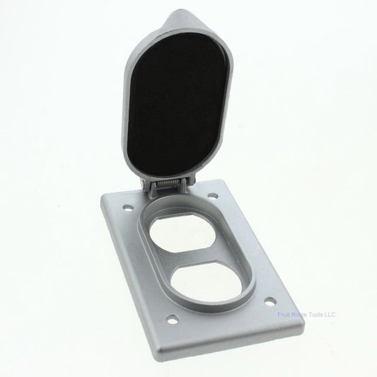 Arrow Hart Aluminum Gray Flip Lid Raised Self Closing Outlet Box Covers 7879FS