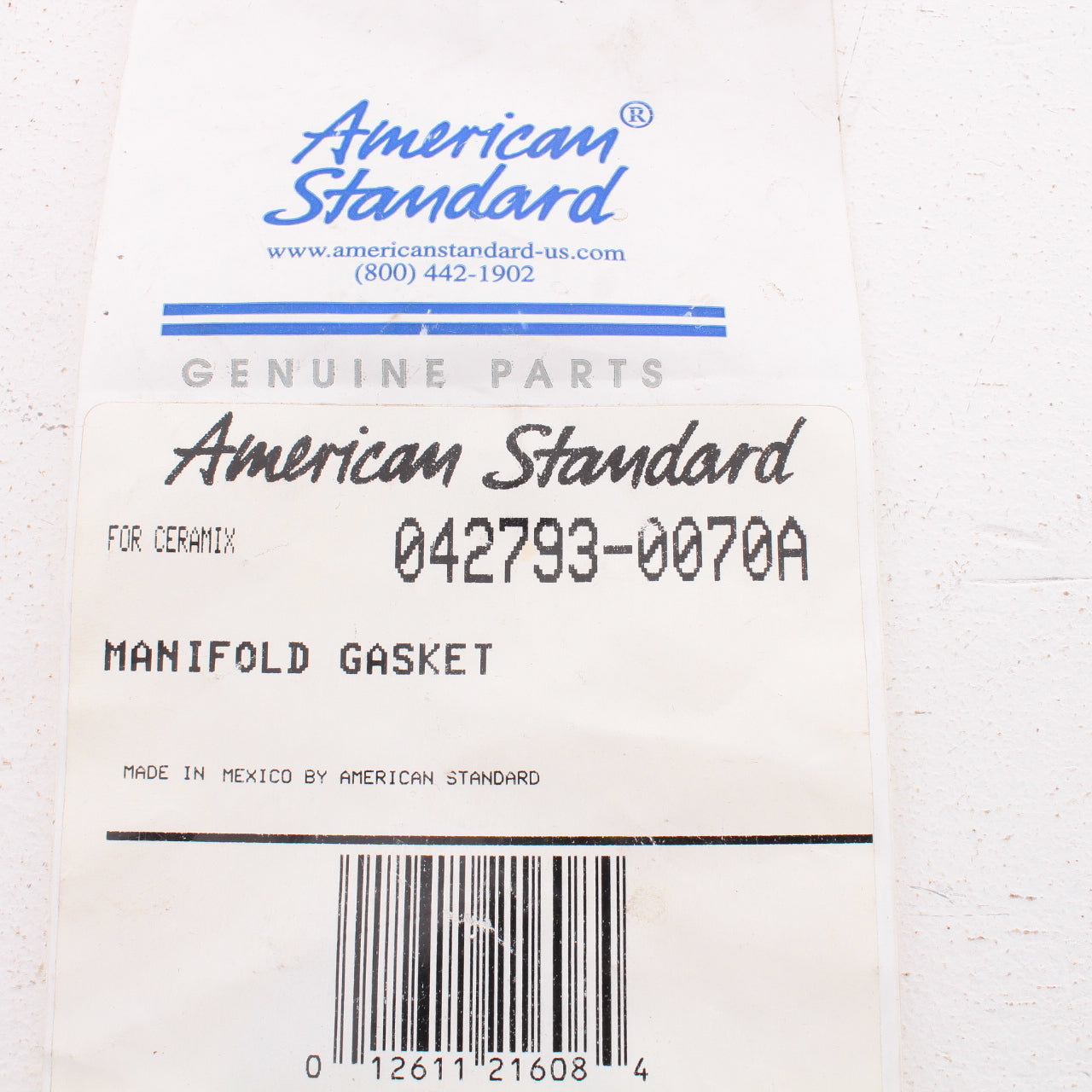 American Standard Manifold Gasket 042793-0070A
