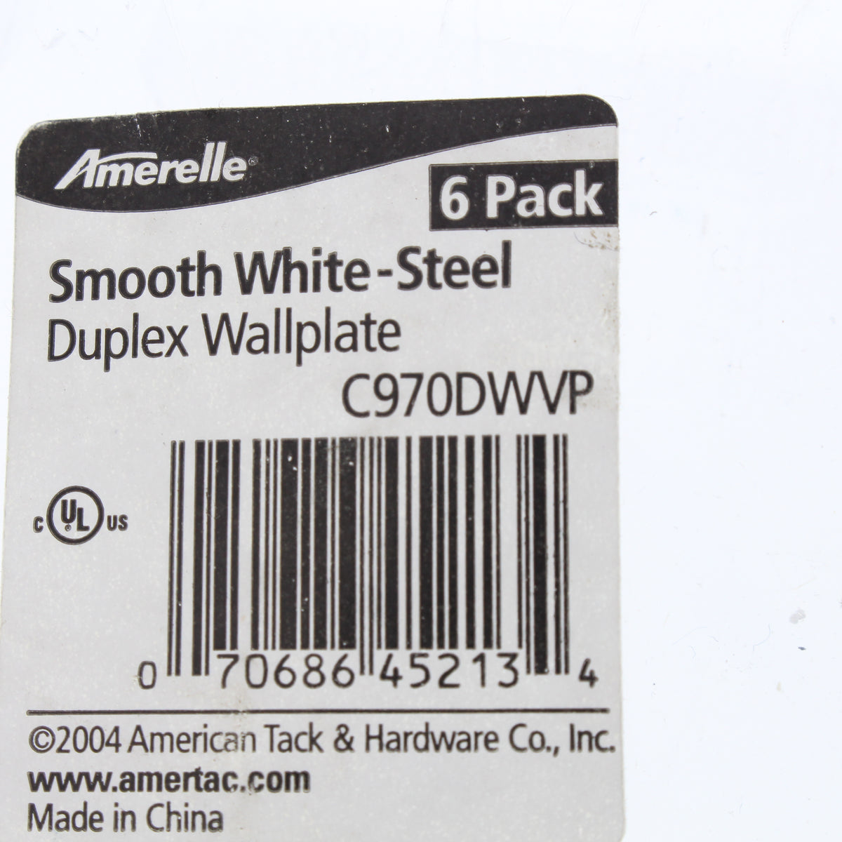6-Pack Amerelle Smooth White Steel 1-Gang Duplex Cover Standard Size Wallplates