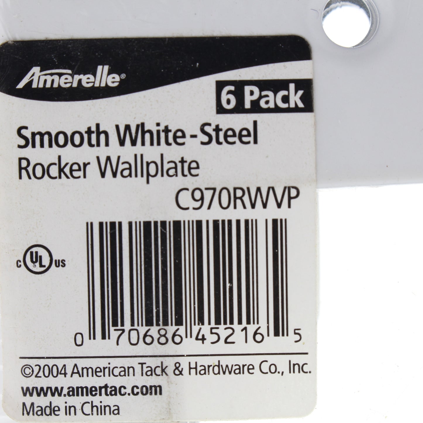 6 Amerelle Smooth White Steel 1-Gang Rocker Switch Cover Wallplates