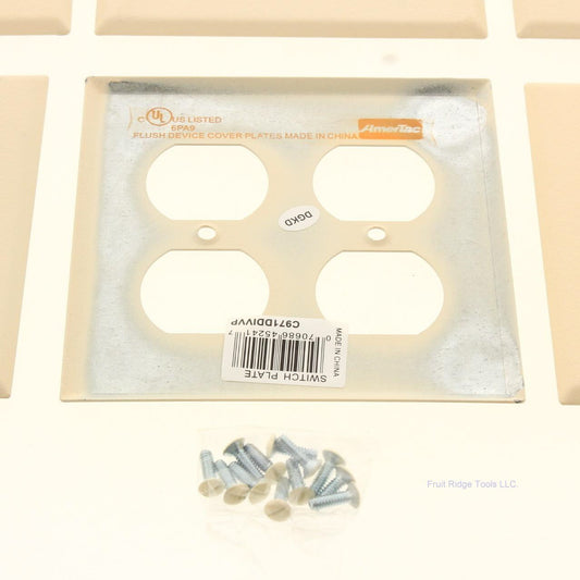 Amerelle C971DDIVVP Ivory 2-gang Duplex Steel Standard Wallplate Cover 6-pack