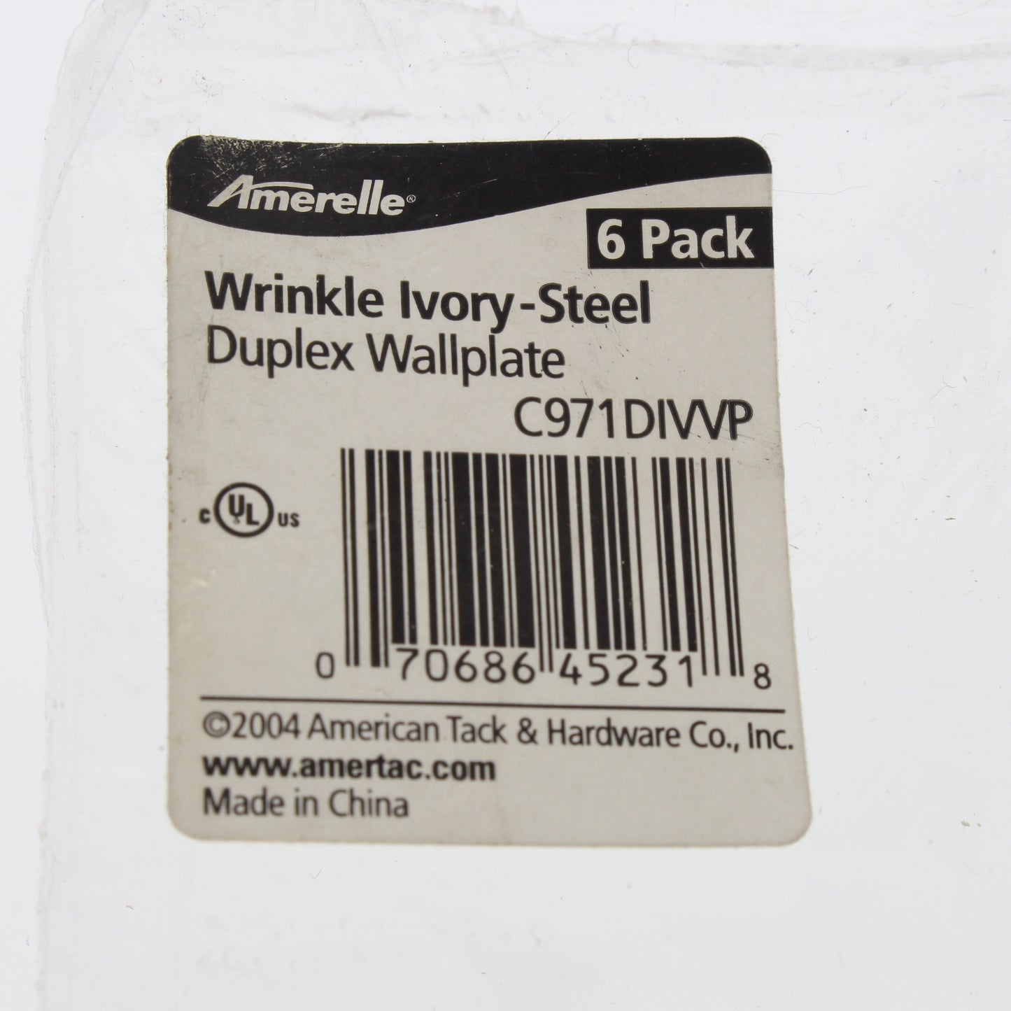 Amerelle C971DIVVP Winkle Ivory Steel 1-Gang Duplex Outlet Metal Covers 6-Pack