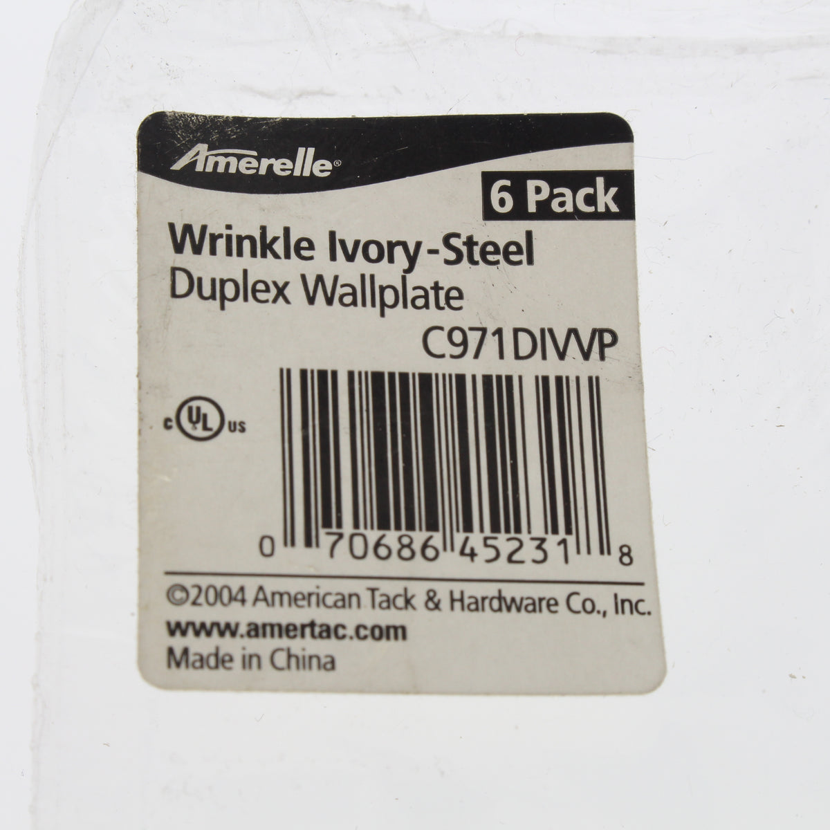 Amerelle C971DIVVP Winkle Ivory Steel 1-Gang Duplex Outlet Metal Covers 6-Pack