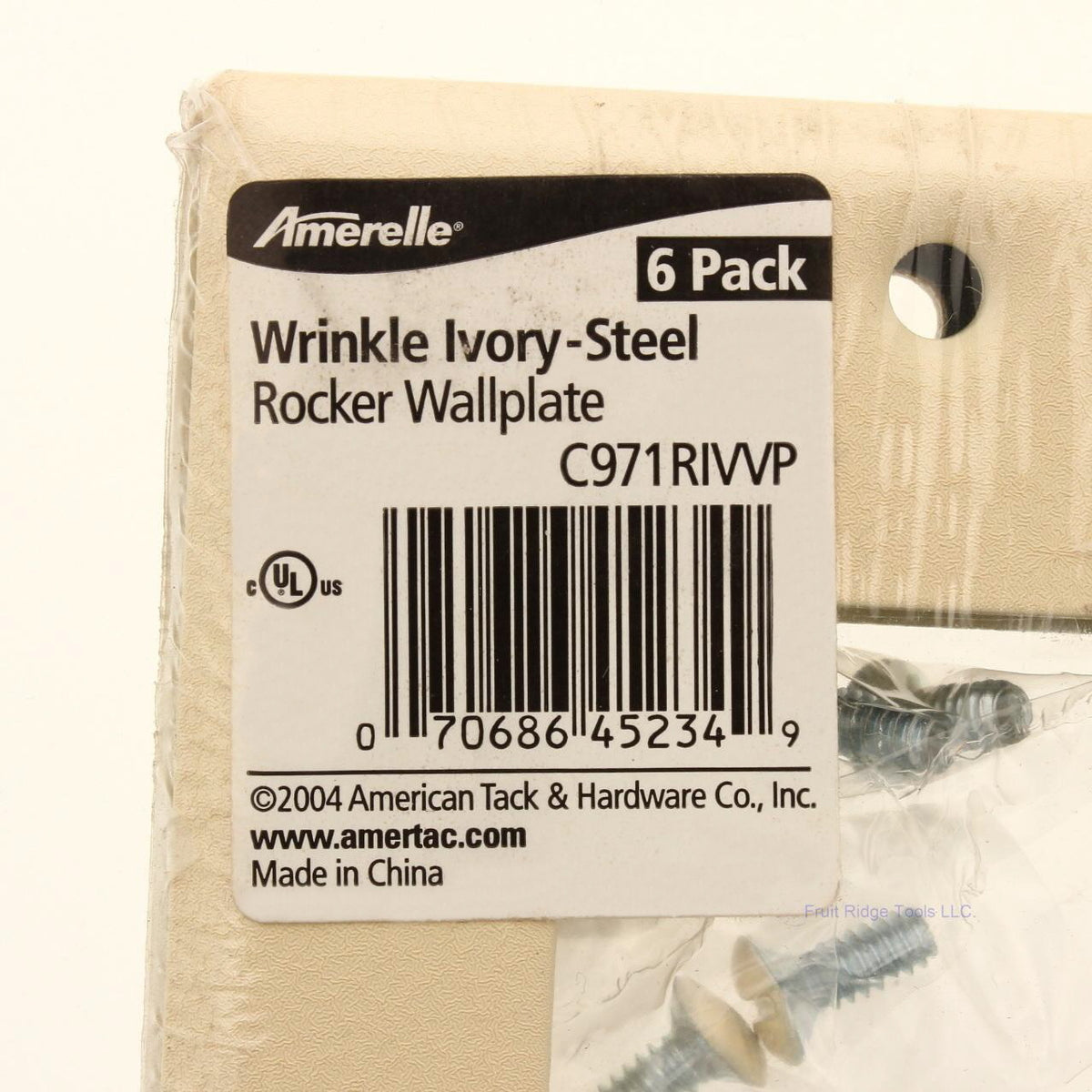 Amerelle C971RIVVP Ivory 1-gang Decorator Steel Standard Wallplate Cover 6-pack