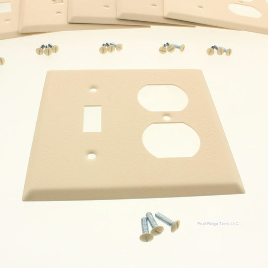 Amerelle C971TDIVVP Ivory 2-Gang Duplex Toggle Standard Steel Wallplates 6pcs