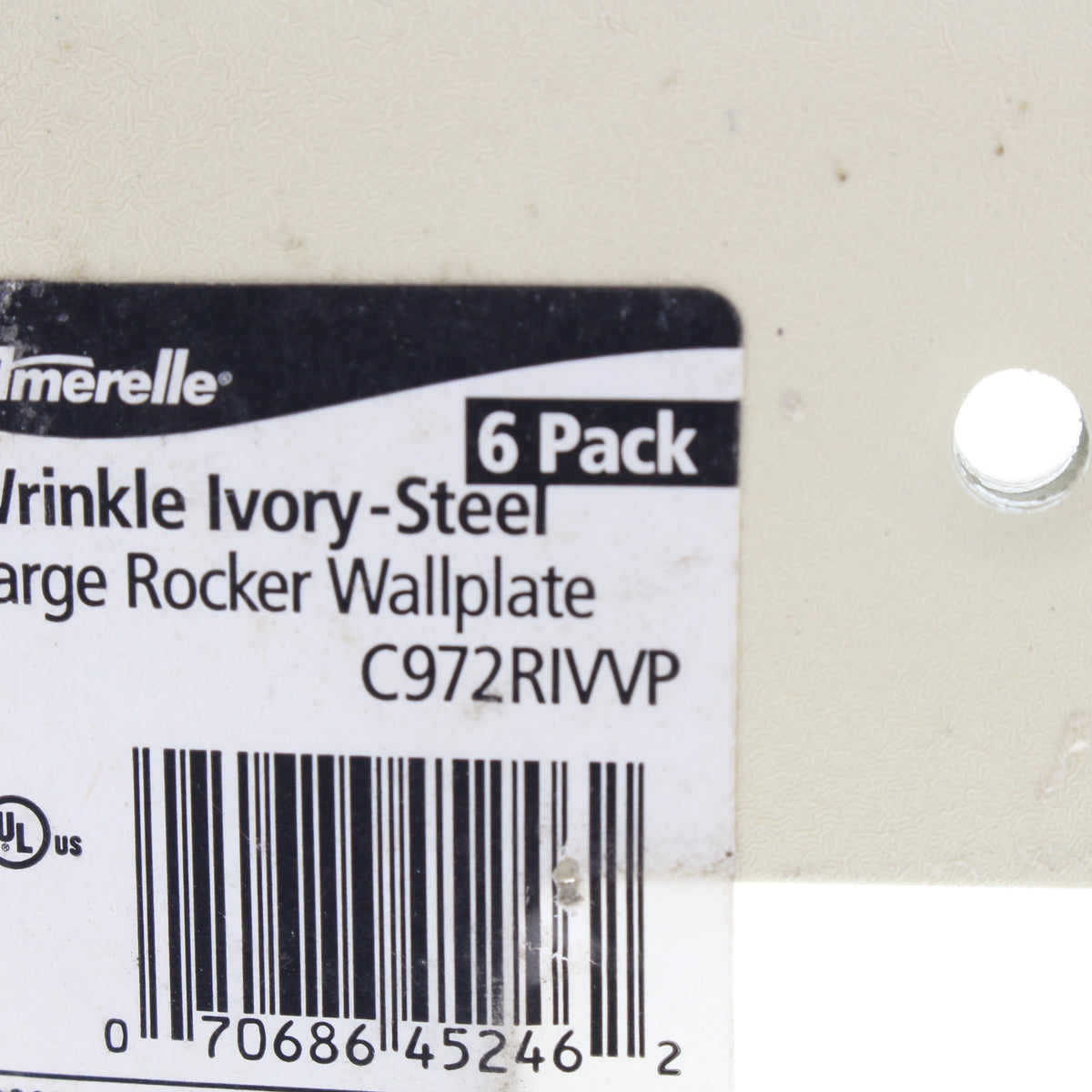 Amerelle C972RIVVP Large Wrinkle Ivory Steel 1-Gang Rocker Cover Wallplates 6pcs