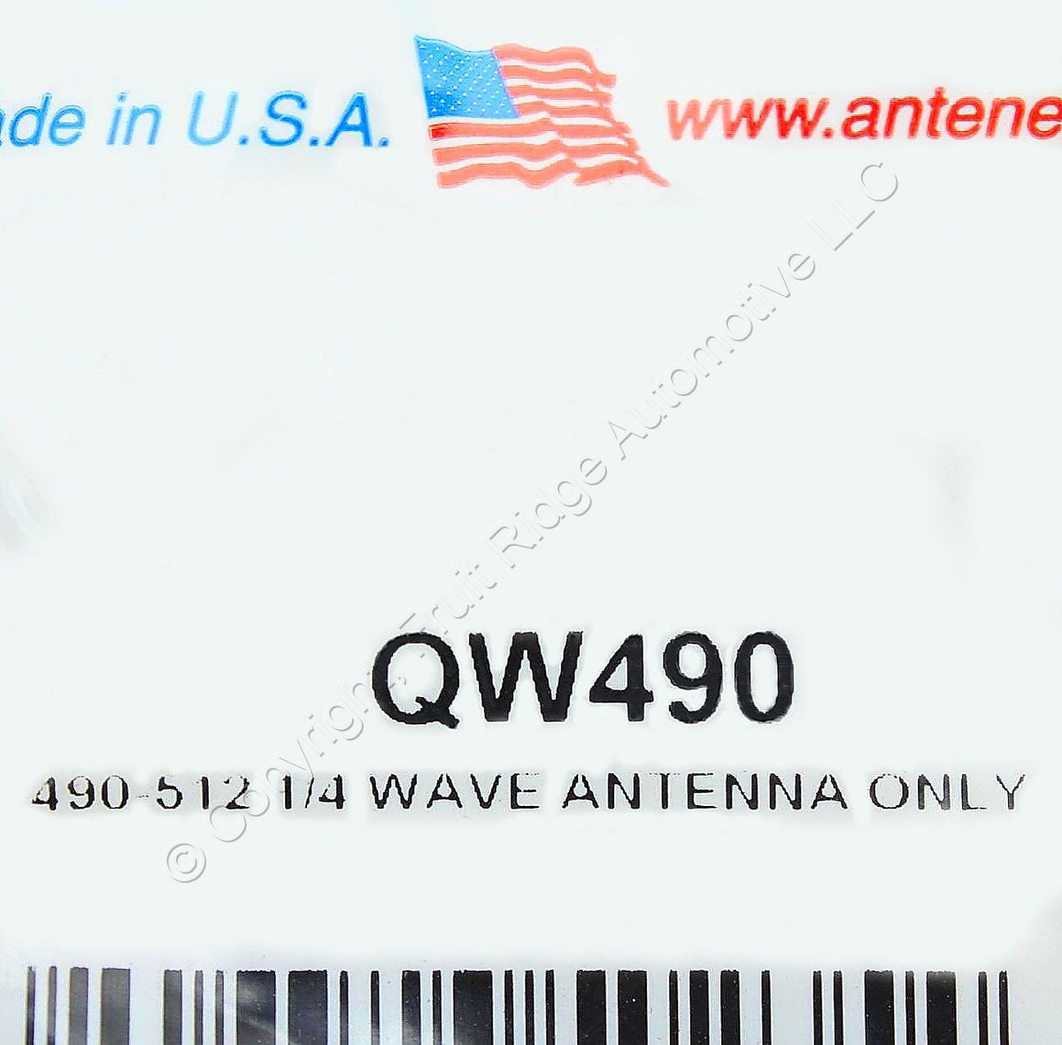 Antenex QW490 490-512 MHz 6" 1/4 Wave Whip Antenna Only