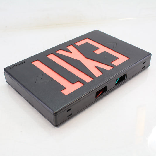 AstraLite TP-U-R-B Universal Thermoplastic Black LED Exit Sign Red Letter ACOnly