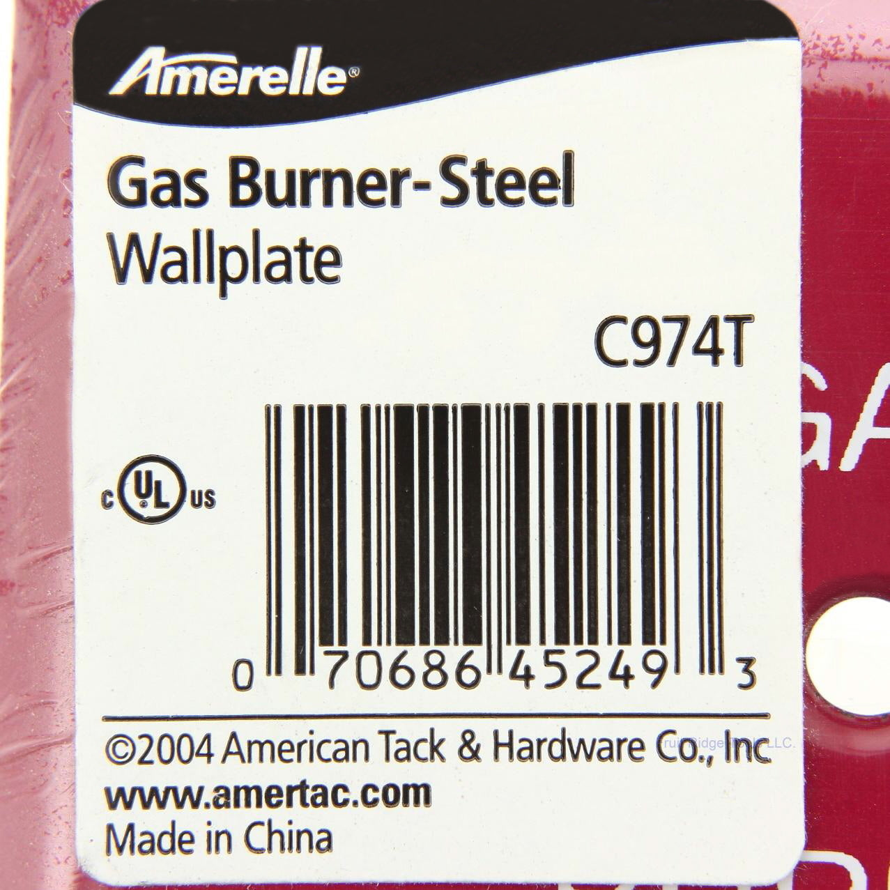 Amerelle Gas Burner Emergency Switch Wallplate 1-Toggle Cover Plate C974T