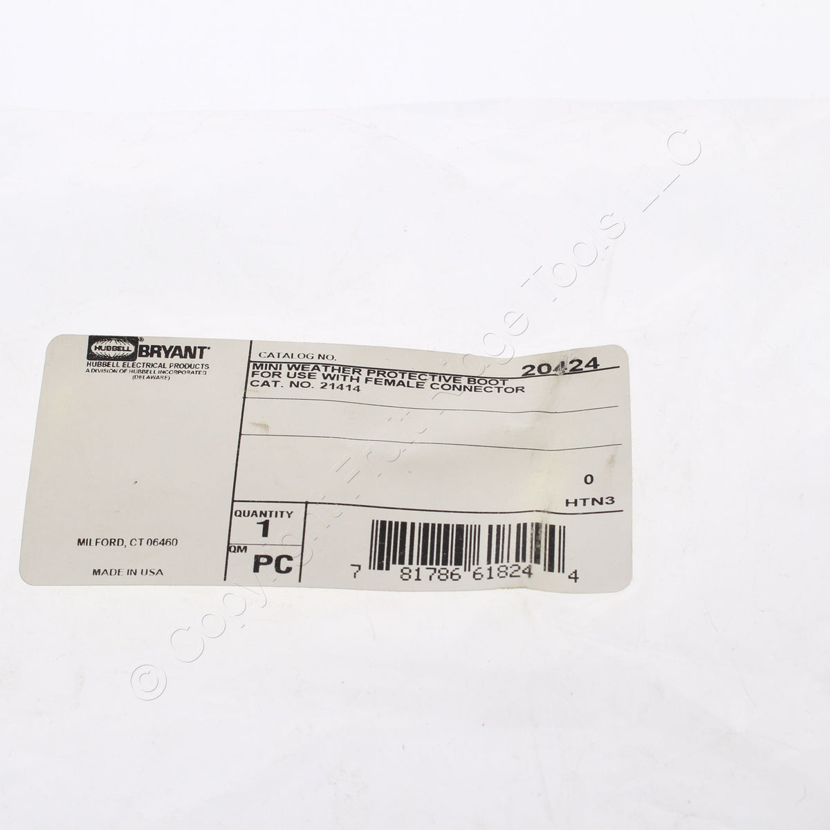 Bryant Weather Protective Rubber Boot for 30A Power Interrupting Connector 20424
