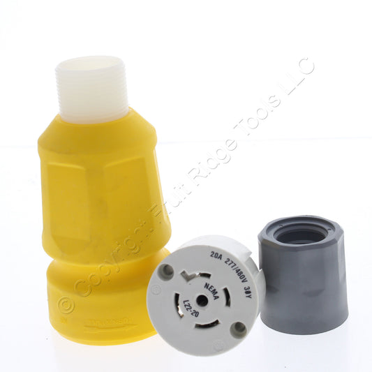 Bryant Watertight Turn Locking Connector Nema L22-20R 20A 3�Y 277/480V 27W82