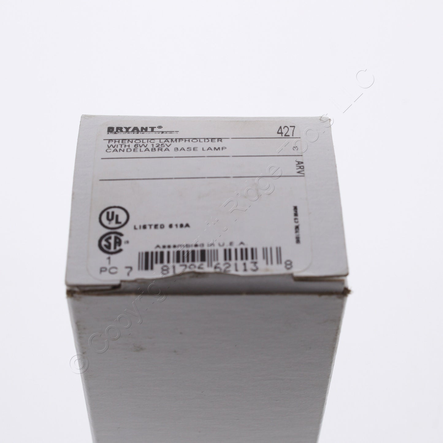 Bryant Pilot Light Candelabra Lampholder Box Mount Bracket 6W Bulb 125V 427