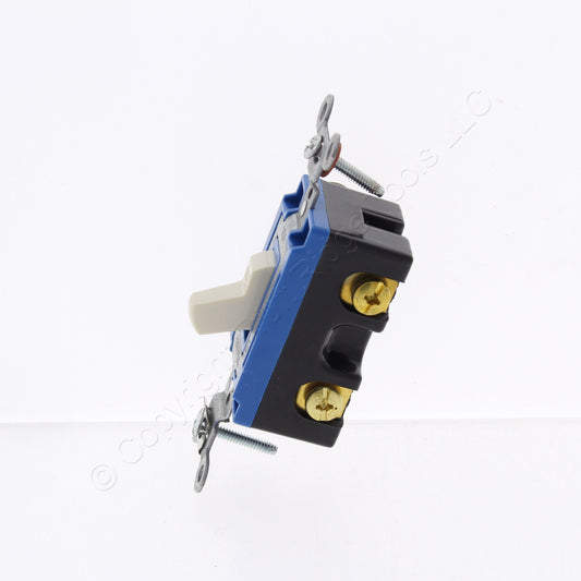 Bryant Lt Almond Toggle Switch Single Pole Industrial Grade 15A 120/277V 4801BLA