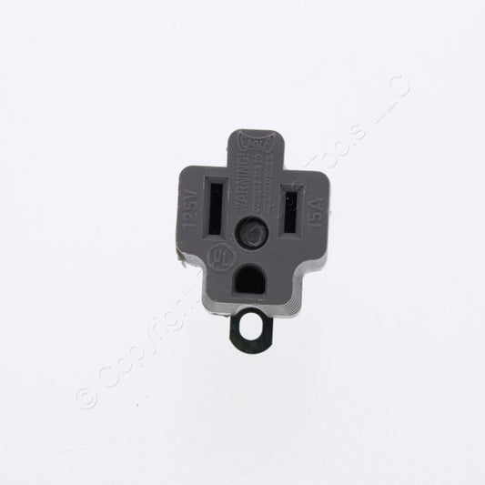 Bryant/Hubbell Plug-In 3-Prong Grounding Adapter 15A 125V 5272