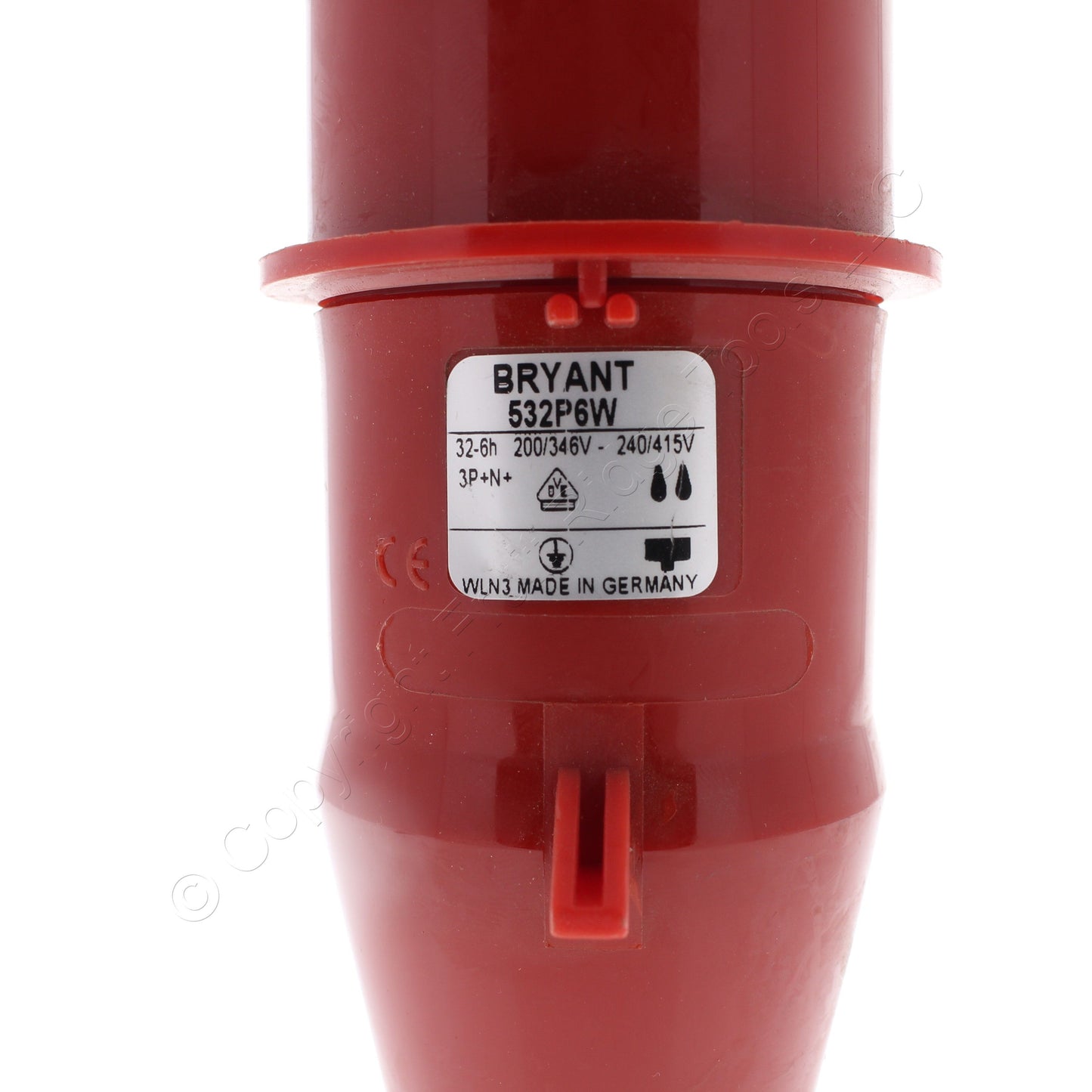 Bryant Watertight IEC Pin & Sleeve Male Plug 32A 200/346V 240/415V 4P5W 532P6W