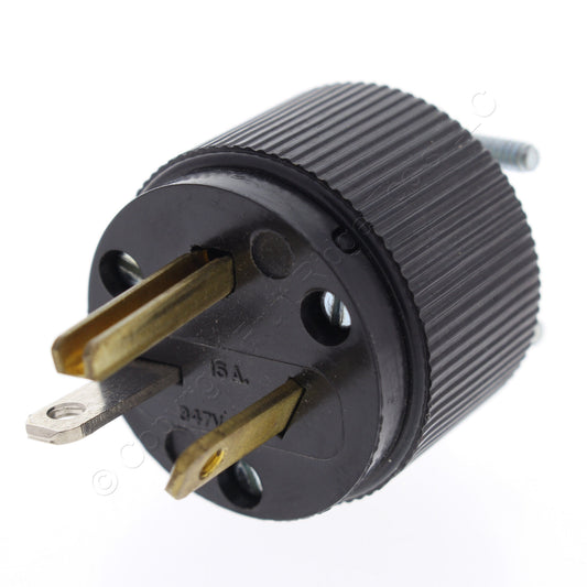 Hubbell/Bryant Straight Blade Male Plug 15A 347V Nema 24-15P Bulk 5856