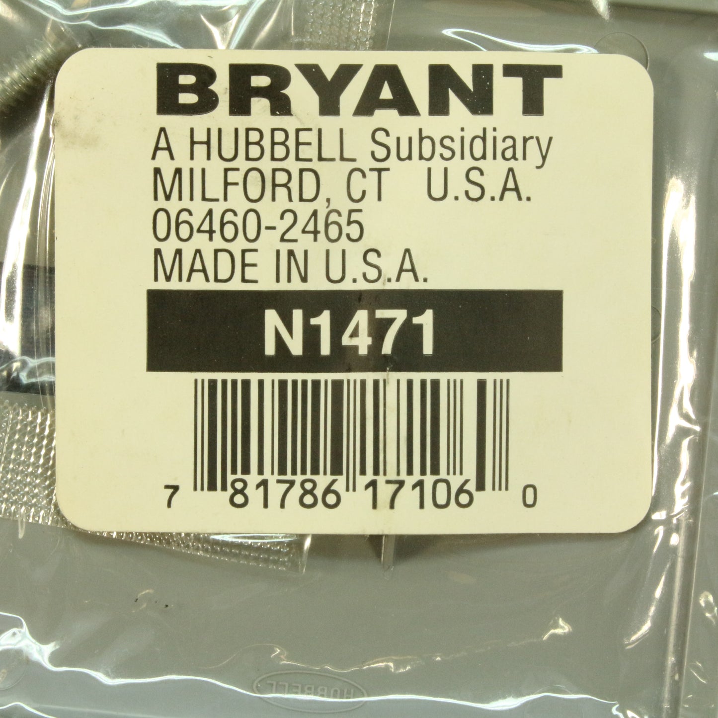Bryant N1471 Gray 1-Gang Toggle Switch Unbreakable Nylon Standard Size Wallplate