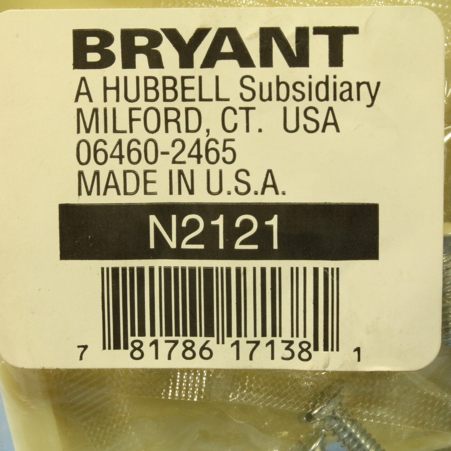 Bryant Ivory 1-Gang Blank Unbreakable Wall Plate Box Mount Nylon Cover N2121