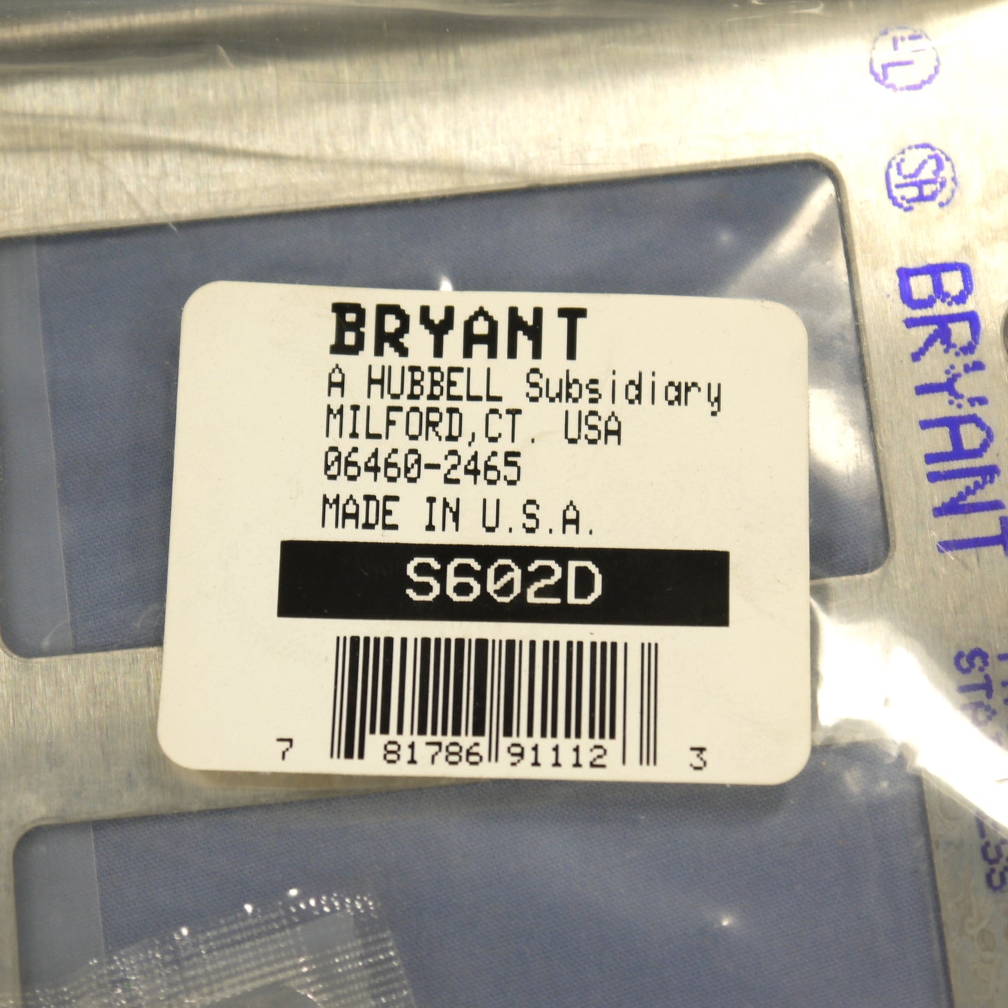 Bryant Standard 2G Non-Magnetic Stainless Steel Decorator Wallplate Cover S602D