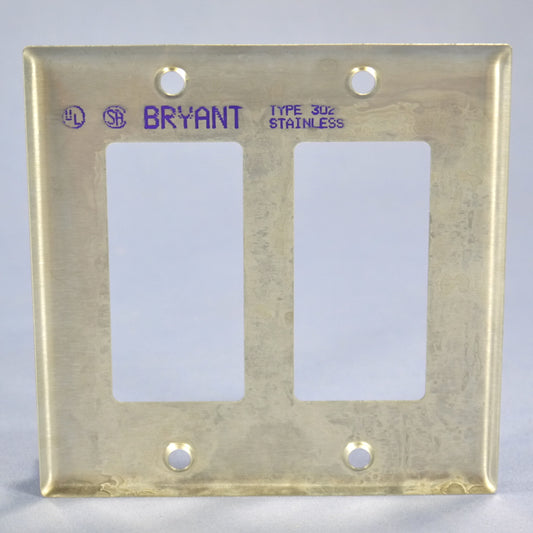 Bryant Standard 2G Non-Magnetic Stainless Steel Decorator Wallplate Cover S602D