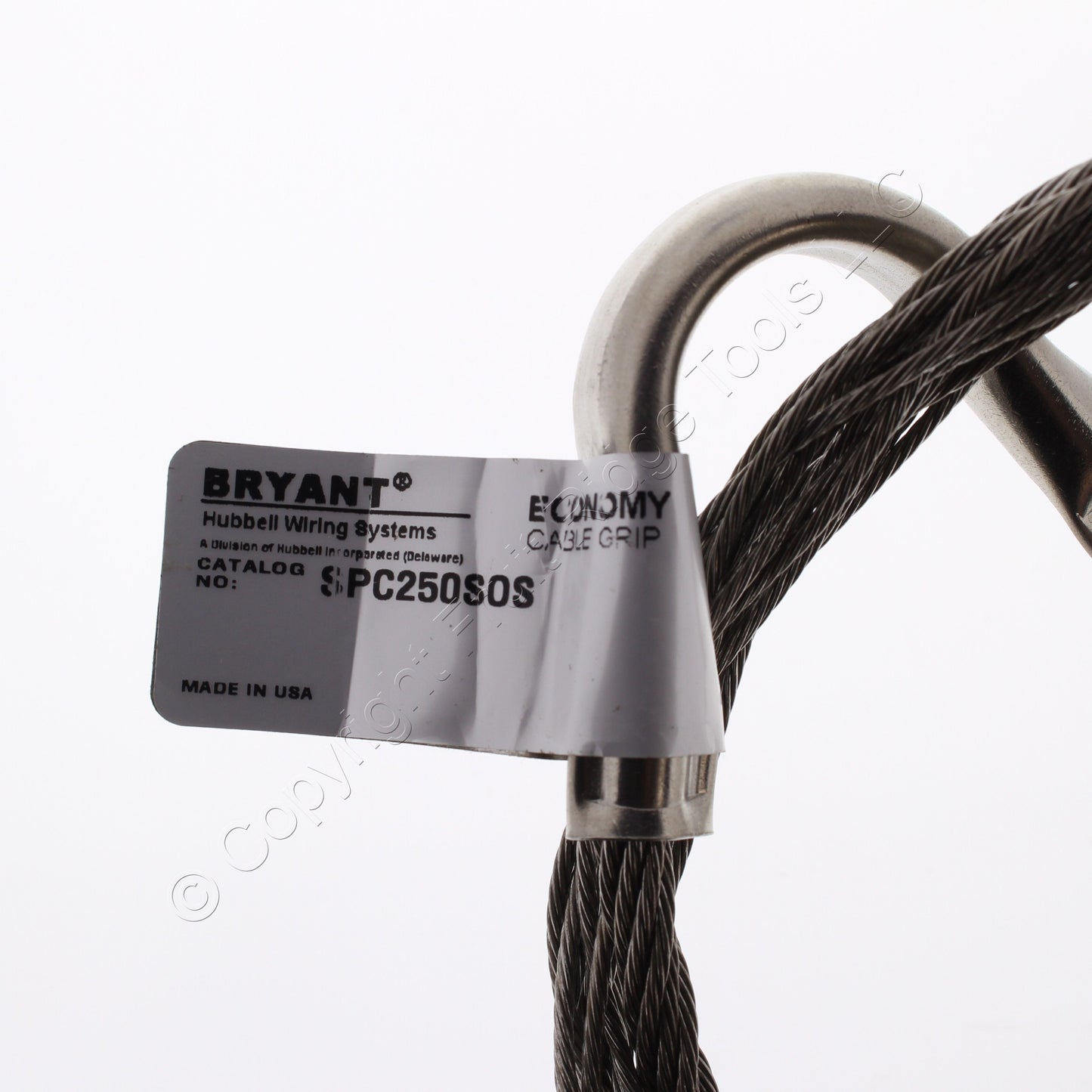 Bryant Stainless Cable Support Grip 2.50-2.99" Closed Mesh Offset Eye SPC250SOS