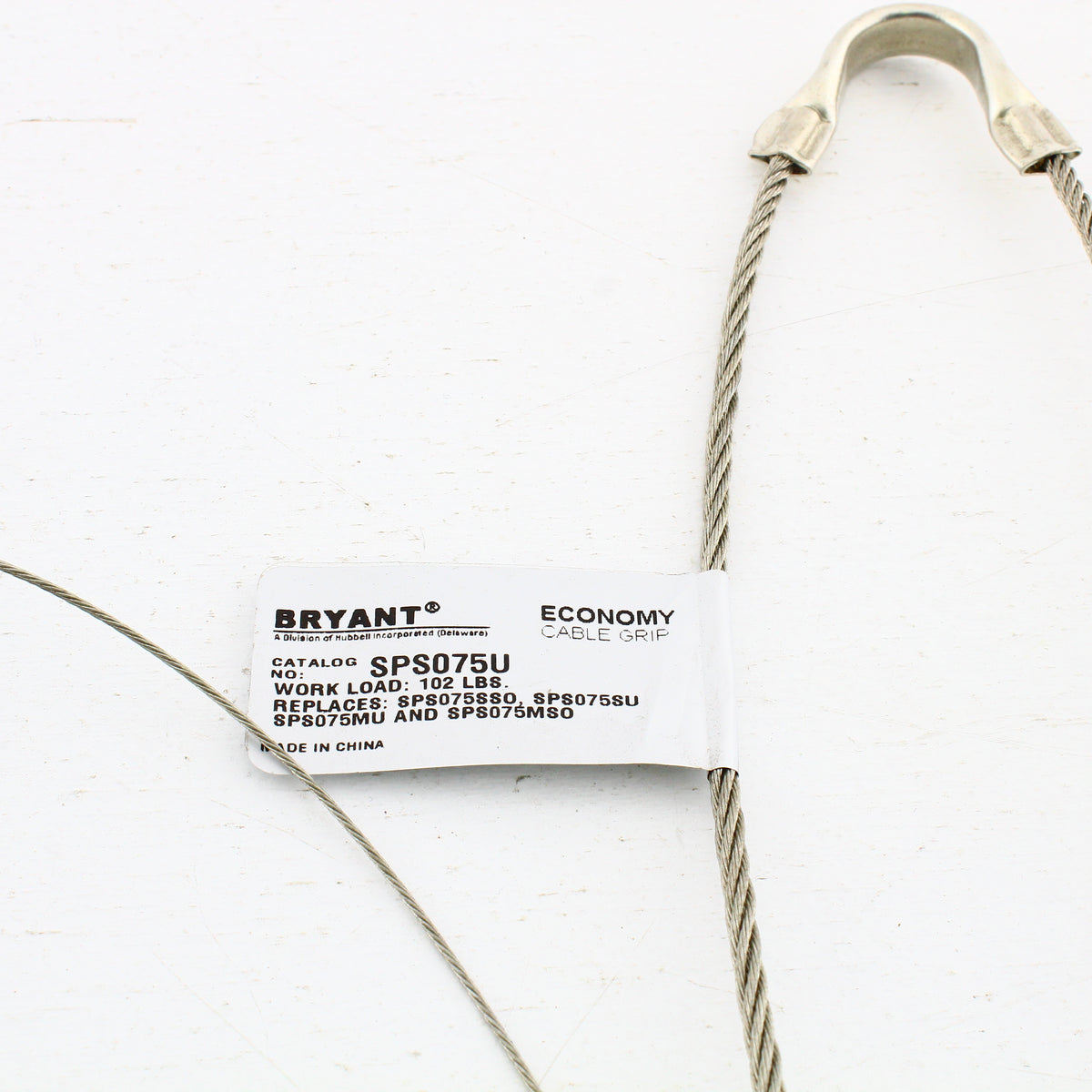 Bryant SPS075U Cable Support Grip .75-.99" Split Mesh Lace Closing Single U Eye
