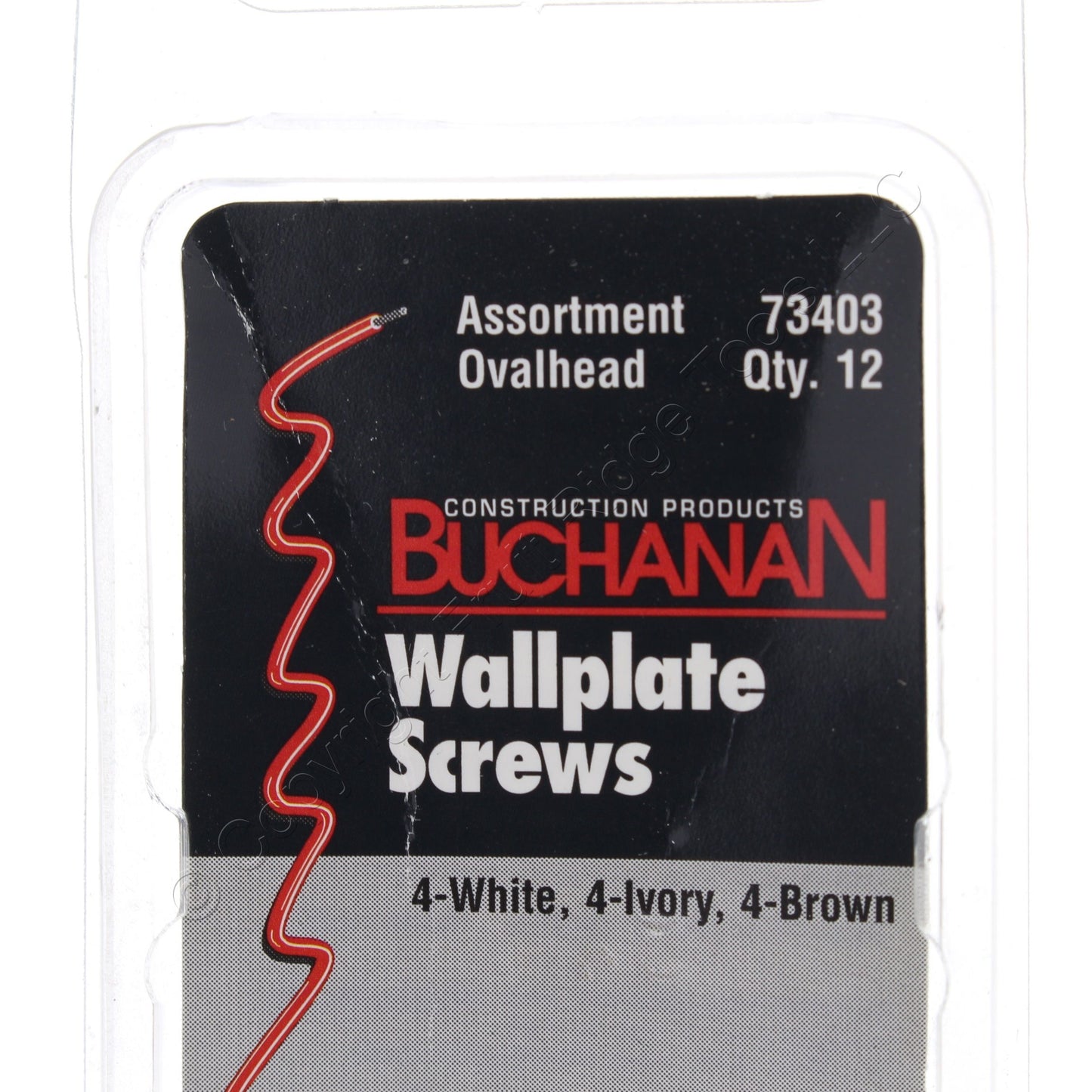 Buchanan 73403 Assortment Oval-Head Wallplate Screws 4 of each White Ivory Brown
