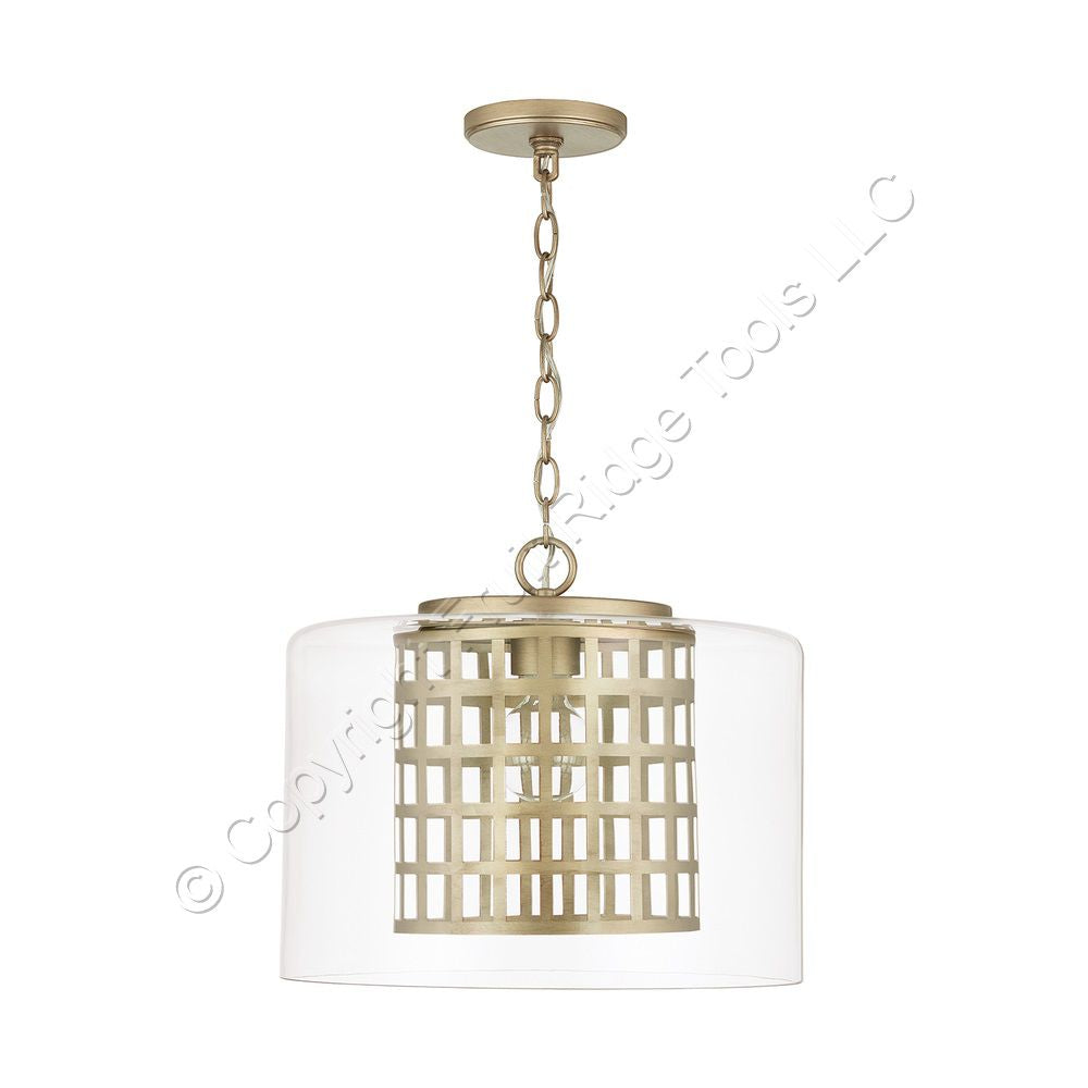 Capital Lighting 338318AP Painted Aged Brass 13-1/2" Tall Pendant with Chain