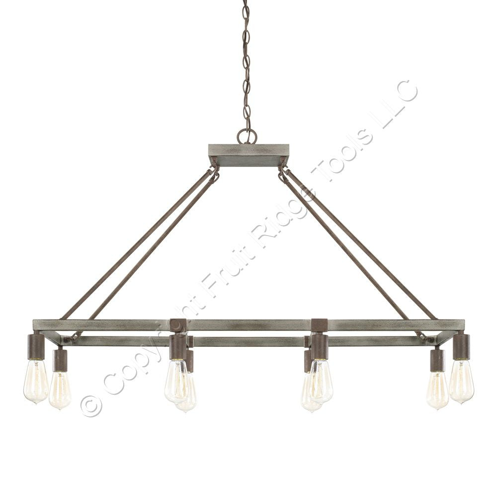 Capital Lighting Zac 8-Light 40" Wide Linear Urban Grey Island Chandelier E-26
