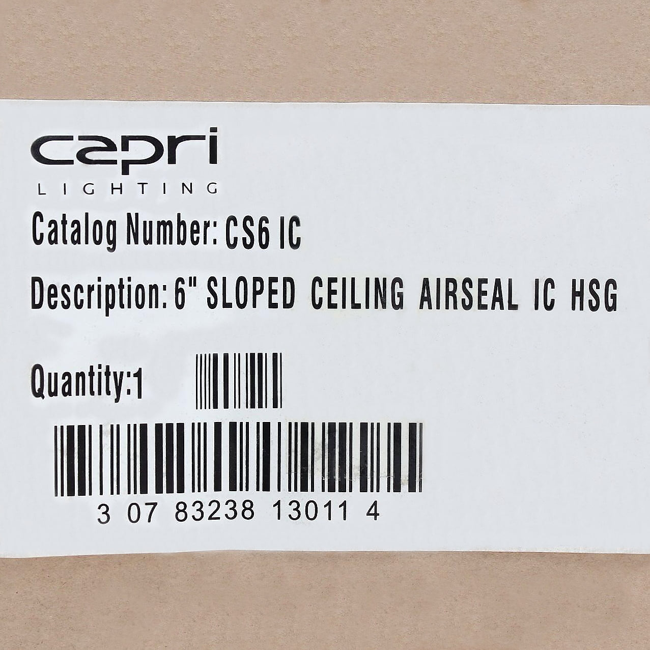Capri Lighting CS6IC 6"Recessed Sloped Ceiling Incandescent HousingConstrn