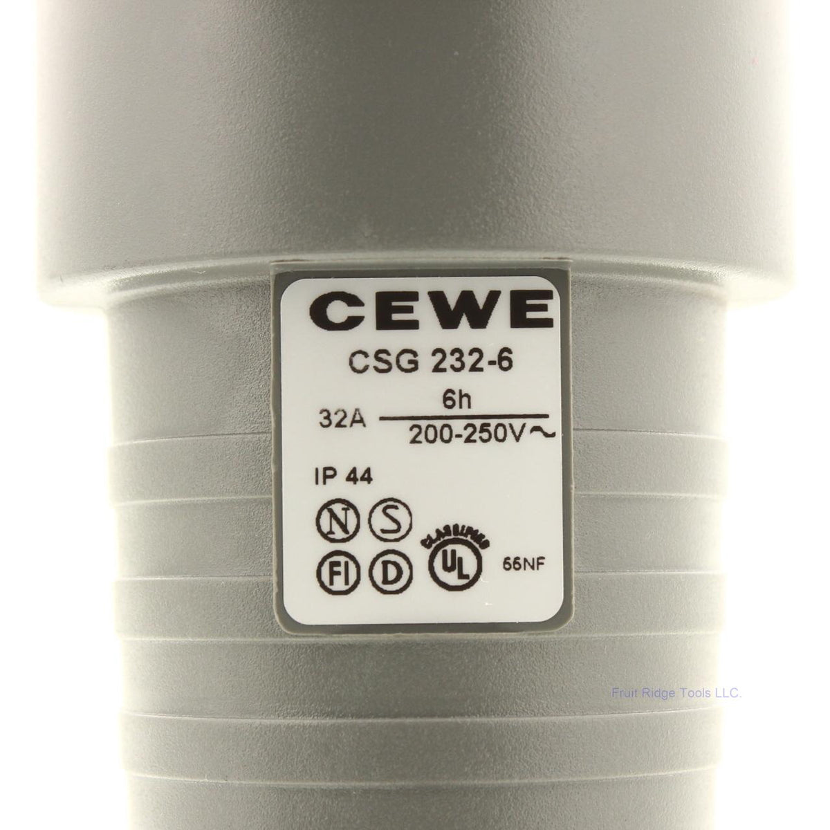 CEWE Gray Pin and Sleeve Receptacle w/Blue Lid 32A 200-250V 6H IP44 CSG232-6