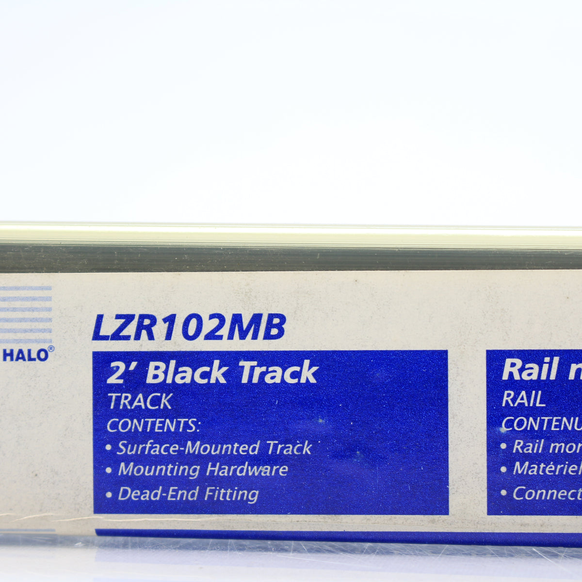 Halo LZR102MB Black Track Lighting 2' Rail Surface Mount with Dead-End Fitting