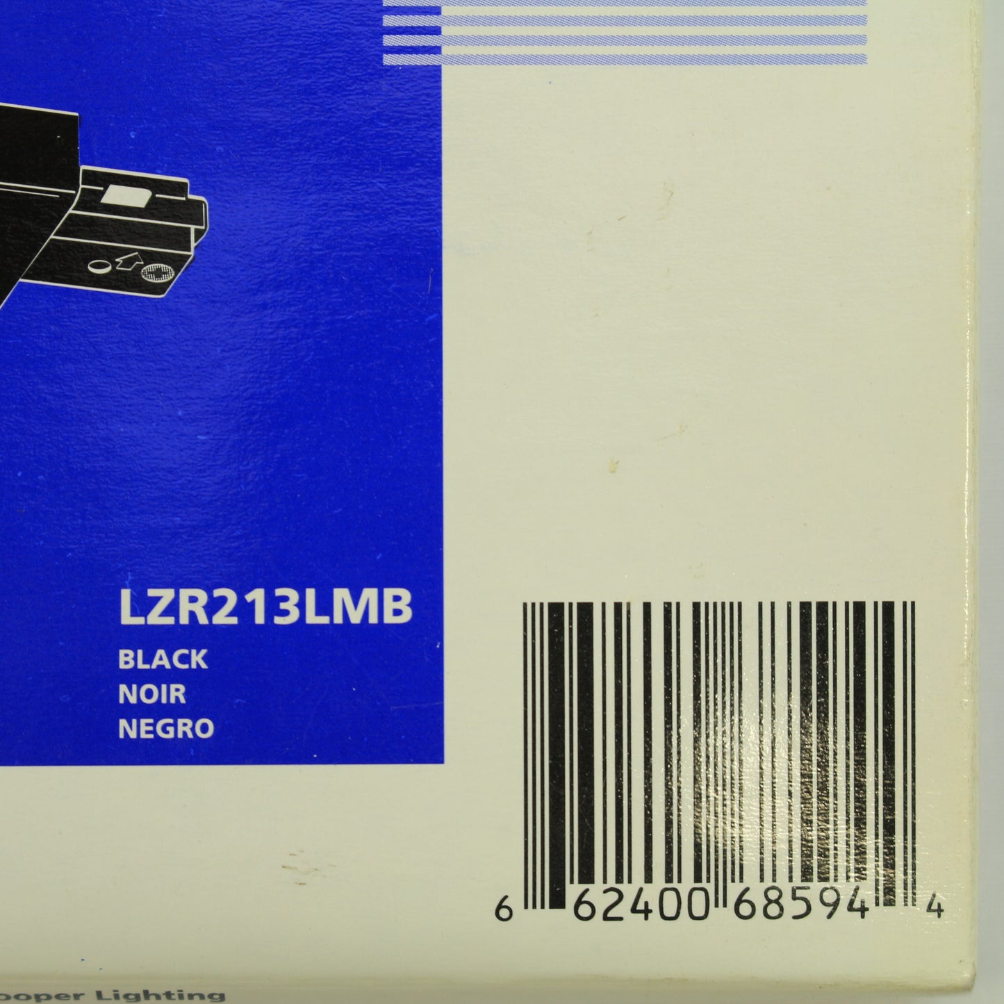 Cooper Lighting HALO LAZER Matte Black Left Hand Track T-Connector LZR213LMB