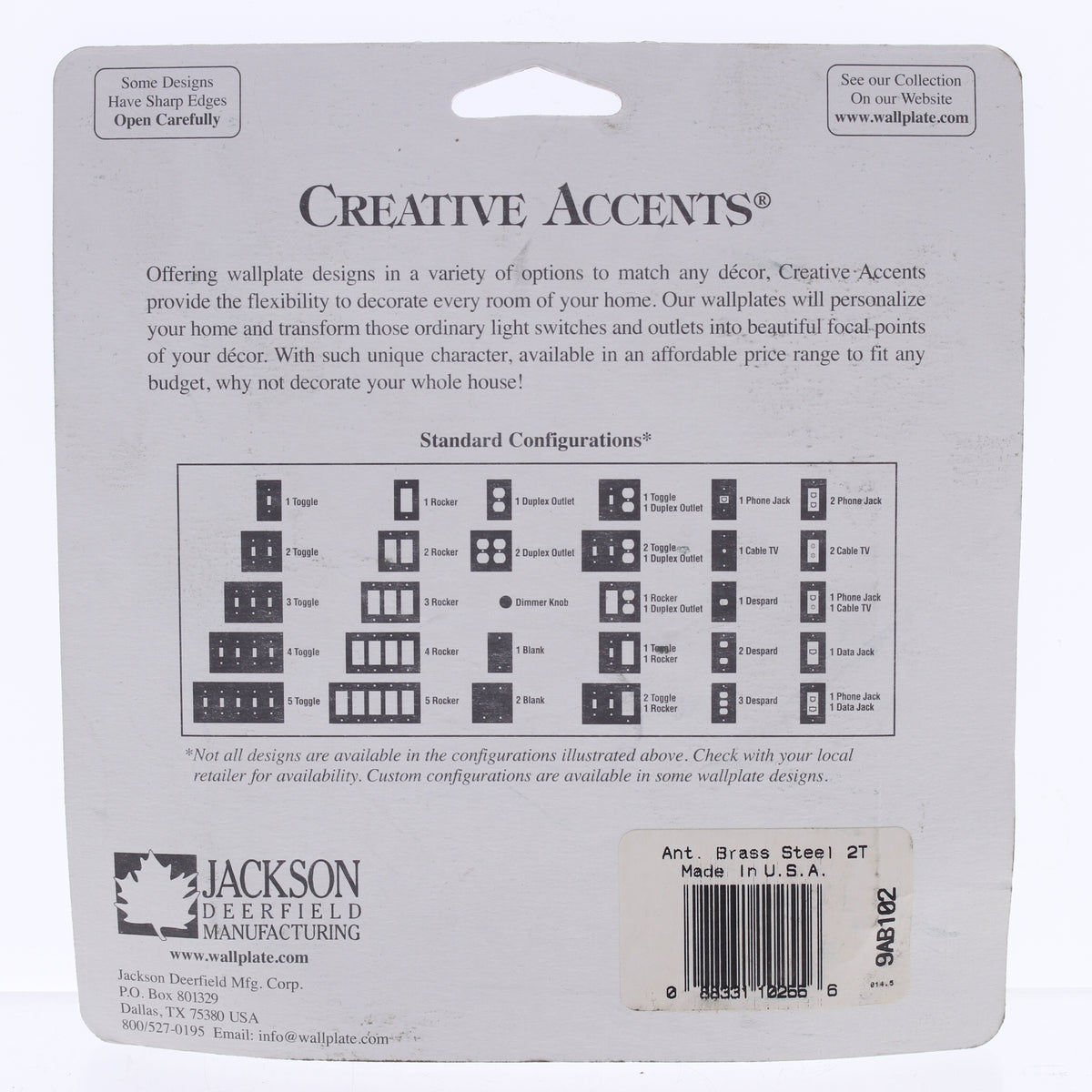 Creative Accents 2-Gang Switch Cover Wallplate Switchplate Antique Brass Finish