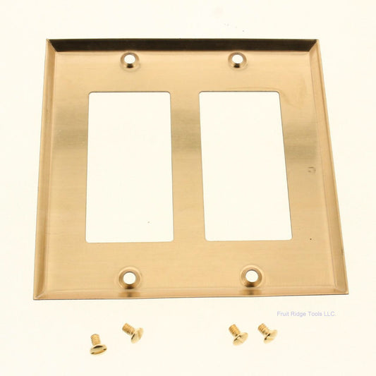 Creative Accents Brass Finish Plated Steel Two Gang Decorator Wallplate 9BS127