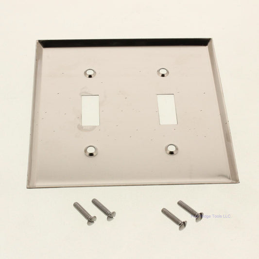 Creative Accents 9CS102 Chrome Finish Steel 2-Gang Toggle Switch Wallplate Cover