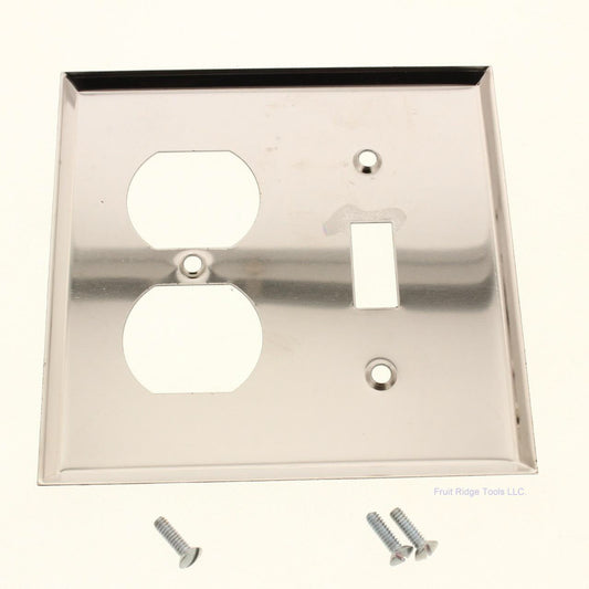 Creative Accents Polished Chrome Steel Combo Toggle/Receptacle Wallplate 9CS106