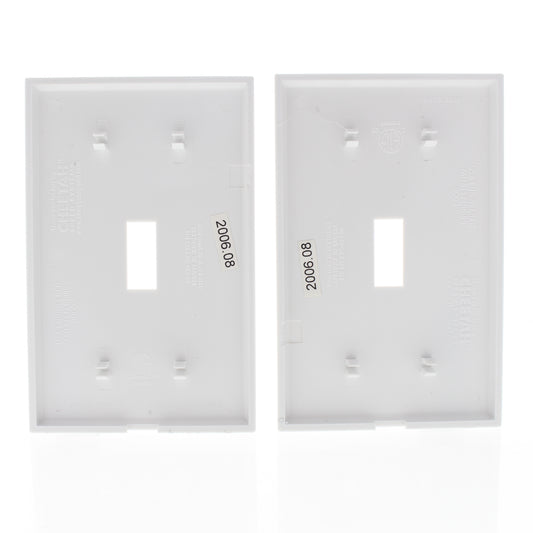 2 Pack- Cheetah White 1-Gang Toggle Switch Cover Plastic Wallplates 9000-W